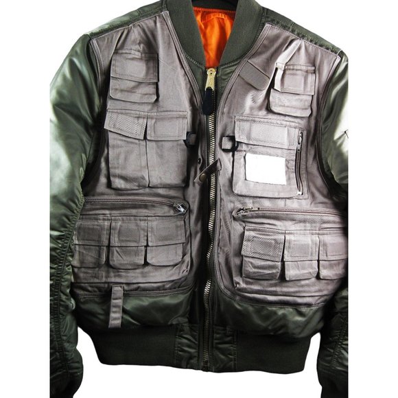 Vintage Alpha Industries Embellished Urban Bomber Jacket Vest Personalized Size - Picture 4 of 4
